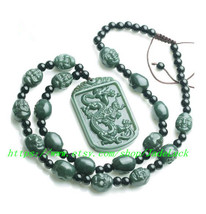 Natural nephrite jade eighteen Eighteen Luohan Yu-chain necklace - $56.99