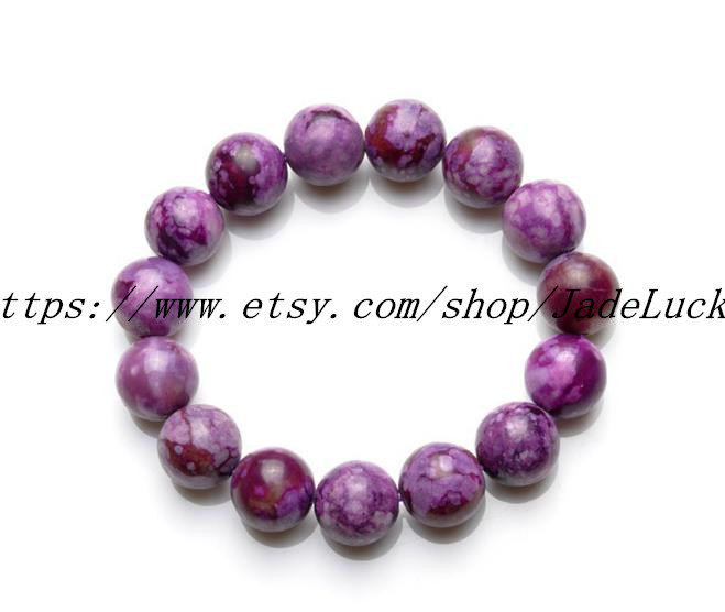 10mm Natural Charoite Rosary beads charm bracelet - $26.99