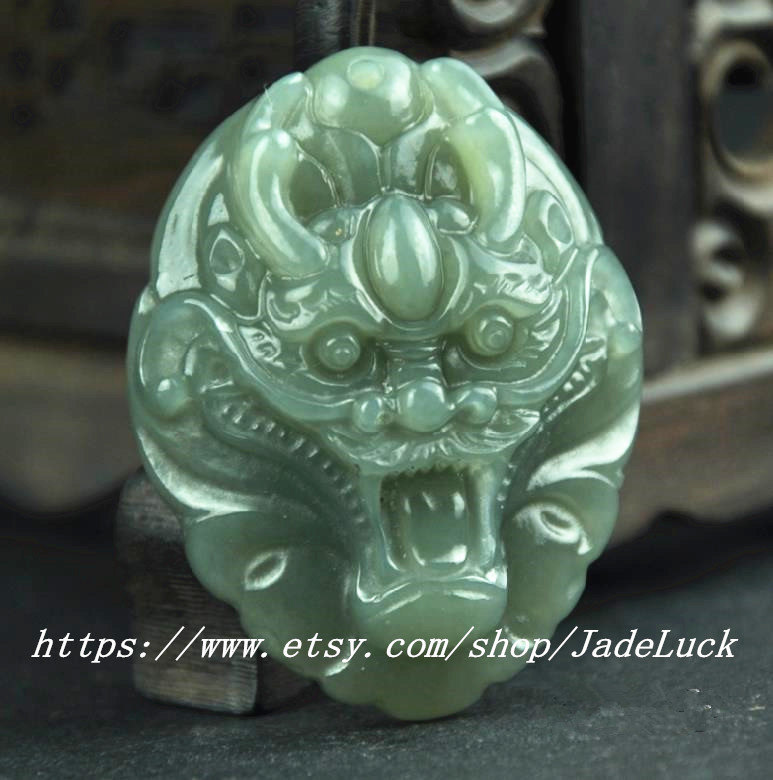 Primary image for Real jade, Chinese jade "leading" natural charm amulet pendant