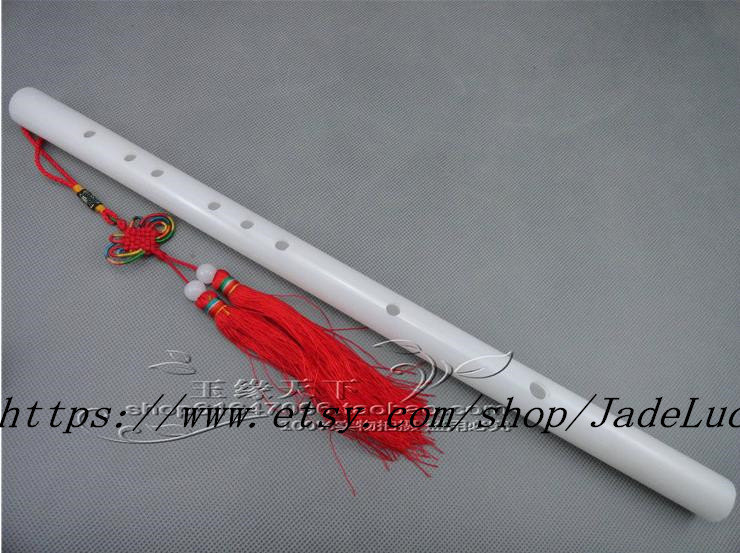 Handmade handcarved natural jade flute instrument Necklaces & Pendants