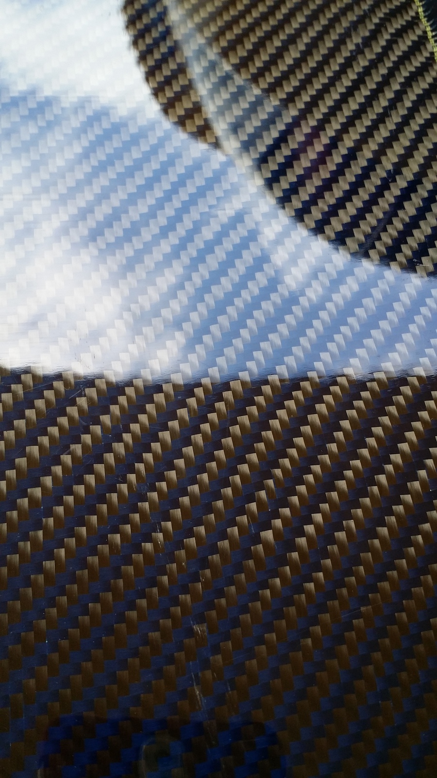 Carbon fiber kevlar panel 24"×24"×2mm blue Both Sides Glossy - Parts