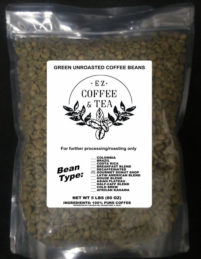 Primary image for EZ Coffee and Tea Gourmet Donut Shop Green Coffee Beans - 5 LB (80 oz)