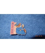 New Finished Cross Stitch Pin of a Graduation Teddy Bear with blue cap a... - $20.83