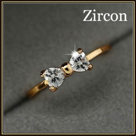 Austrian Diamond Crystal Bow Cubic Zircon Engagement 18K Gold Plated Ring