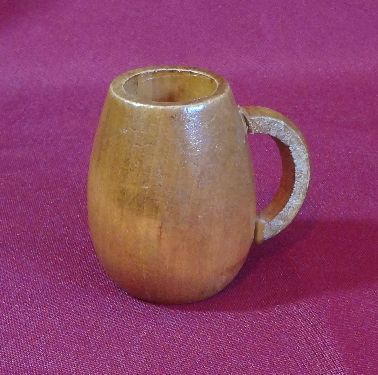 Wooden Beer Stein Coffee Cup Mug Handled Toothpick Holder Wood