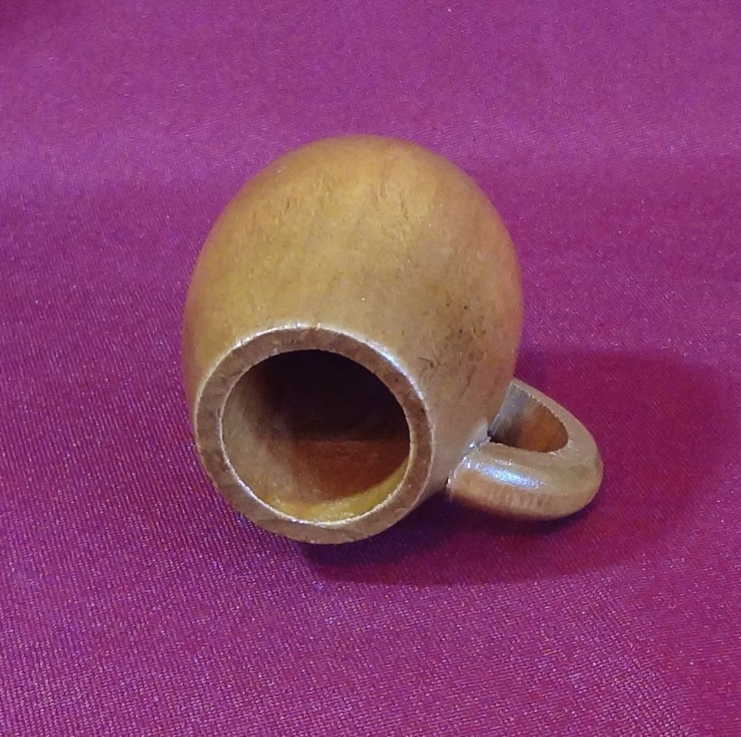 Wooden Beer Stein Coffee Cup Mug Handled Toothpick Holder Wood