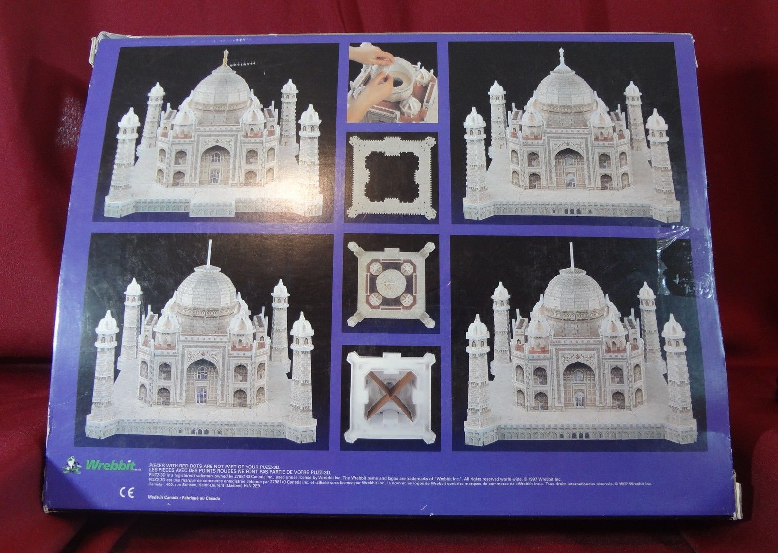 Puzz 3D Puzz3D Milton Bradley Taj Mahal 1077 pc Dimensional Jigsaw  3D Vintage Sealed! 