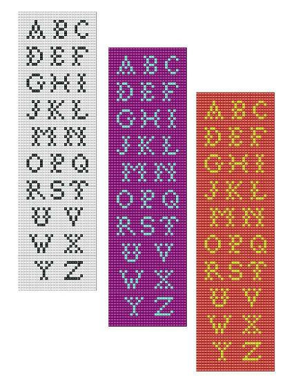 Bead Loom Alphabet 3 All Letters Bracelet Pattern Chart PDF Instruction Books amp Media
