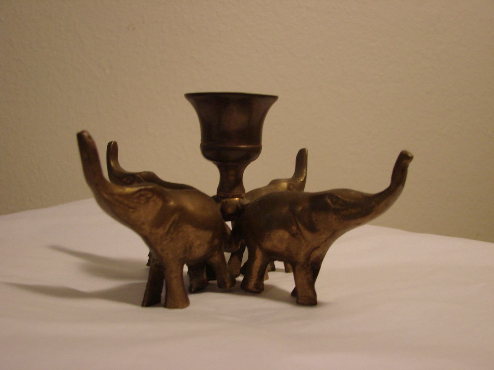 Brass four Elephant candle holder Brass