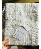 Pottery Barn Cozy Patchwork Euro Sham Ivory Handcrafted New - $40.91