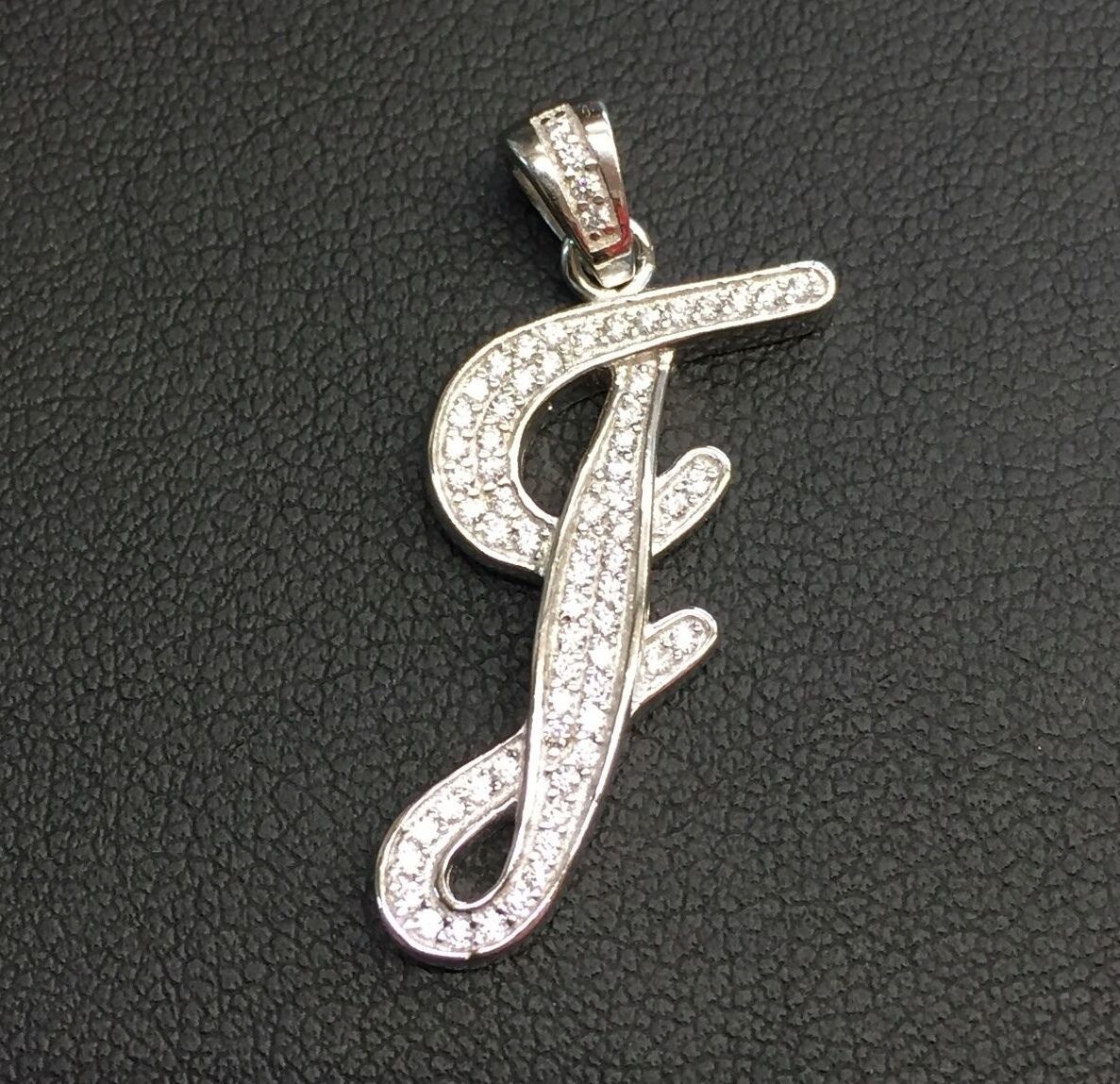 NEW!! 925 Sterling Silver CZ Letter Initial "I" Pendant Necklace - $24.70