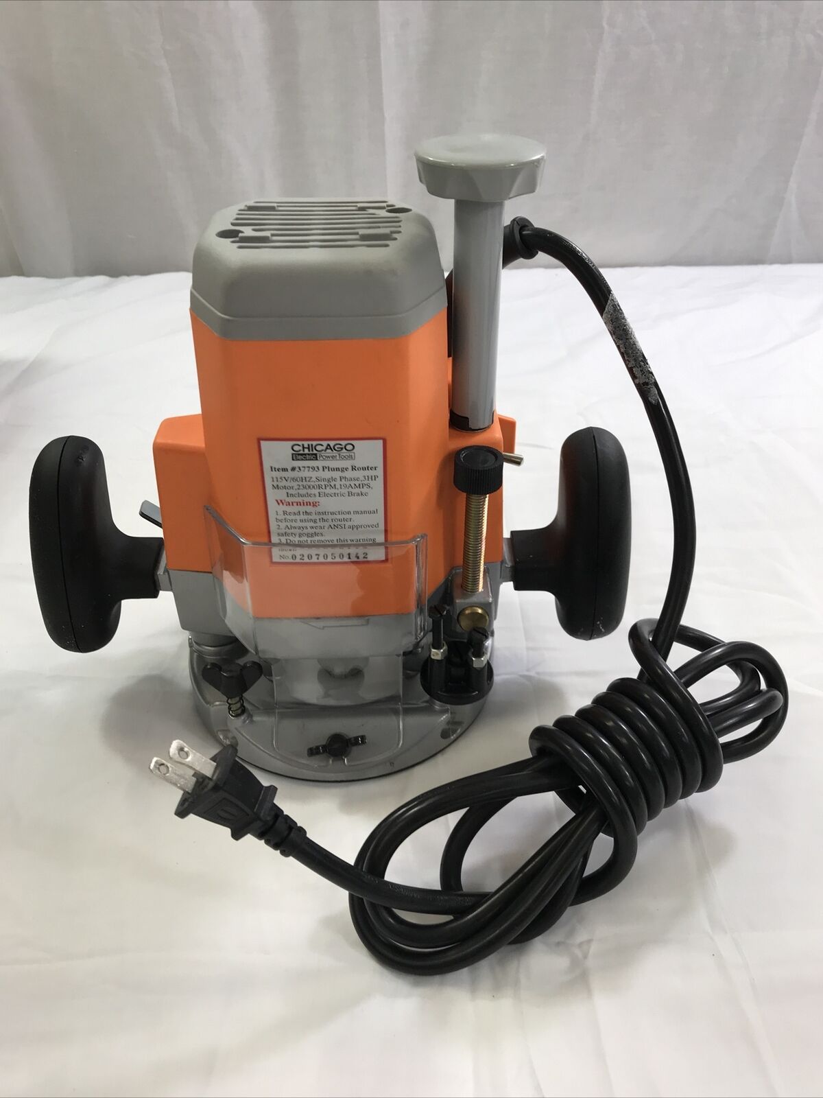 NEW Chicago Electric Plunge Router 37793 3 HP With Electric Break