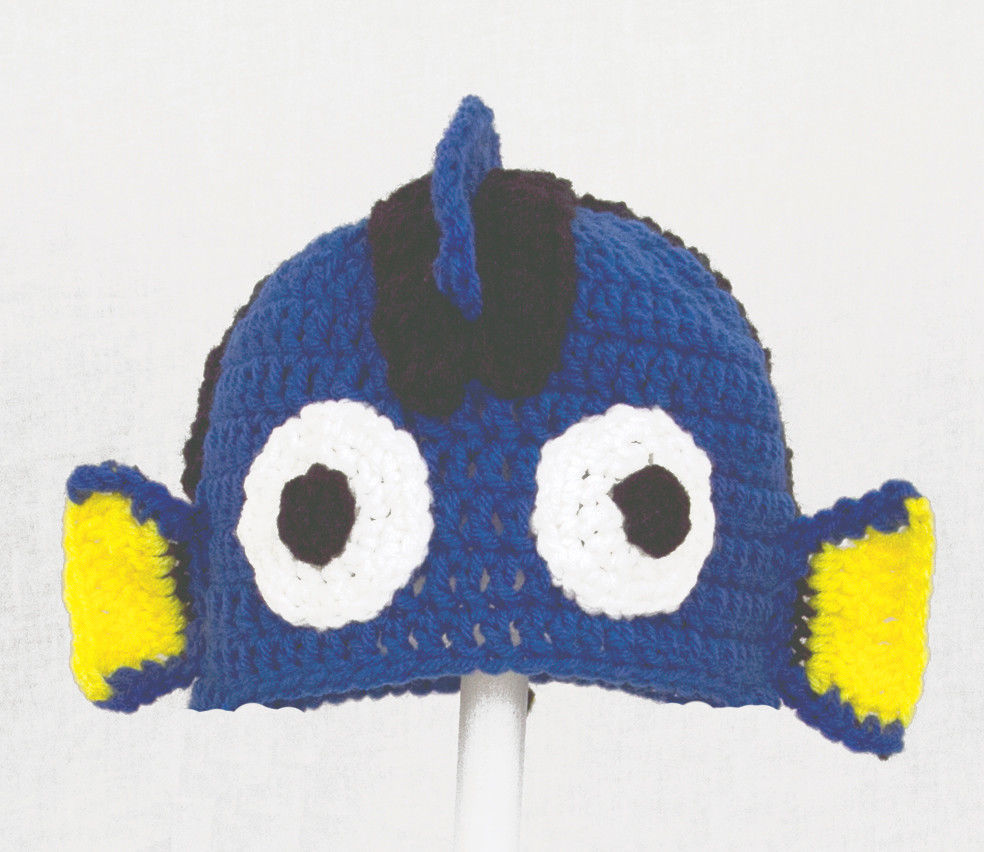 Dory Hat From Finding Nemo, Blue Fish Knit / Crochet Beanie baby-adult - Hats
