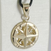 18K YELLOW GOLD WIND ROSE COMPASS CHARM PENDANT, MADE IN ITALY, DIAMETER 19 MM image 1