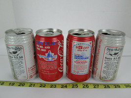 Lot of 4 Vintage Pop Soda Cans Diet Coke Coca-Cola Sea World Magic Mount... - $29.99