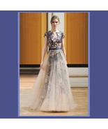 Sheer Voile Overlay Embroidery Lace Organza Red or Blue Princess Ball Pr... - $143.95
