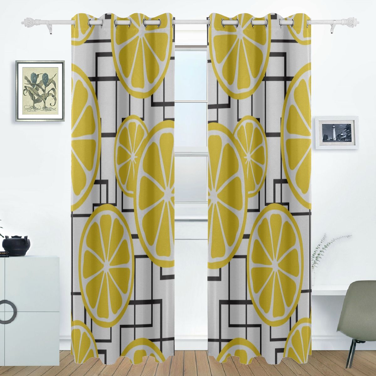 fruit print window valance