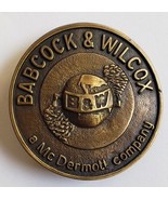 BABCOCK &amp; WILCOX McDermont Company Vintage Solid Brass Belt Buckle - $34.95