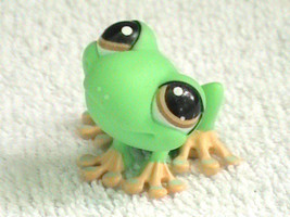 Littlest Pet Shop Neon Green Spotted Tree Frog #1020 Toy Figure - $3.90