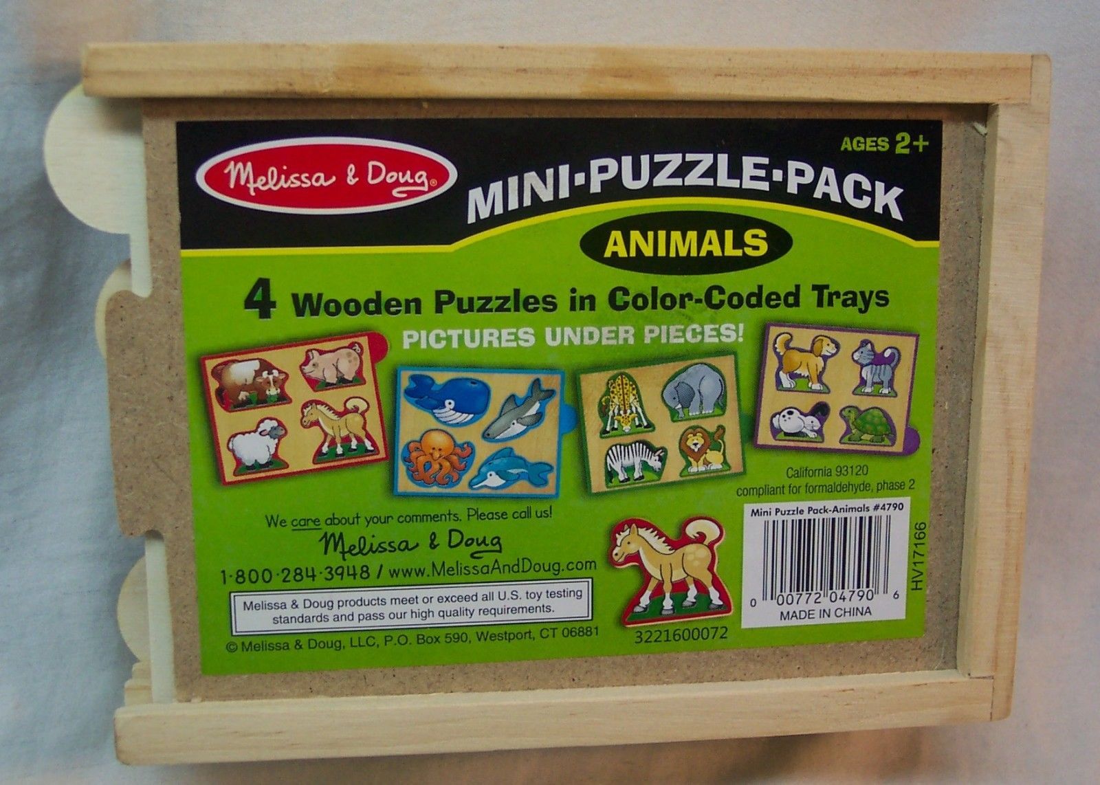 melissa & doug 4 puzzle pack with storage case