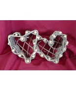 Rustic Twig Entwined Hearts Basket Handcrafted Wall Decor  - $6.99