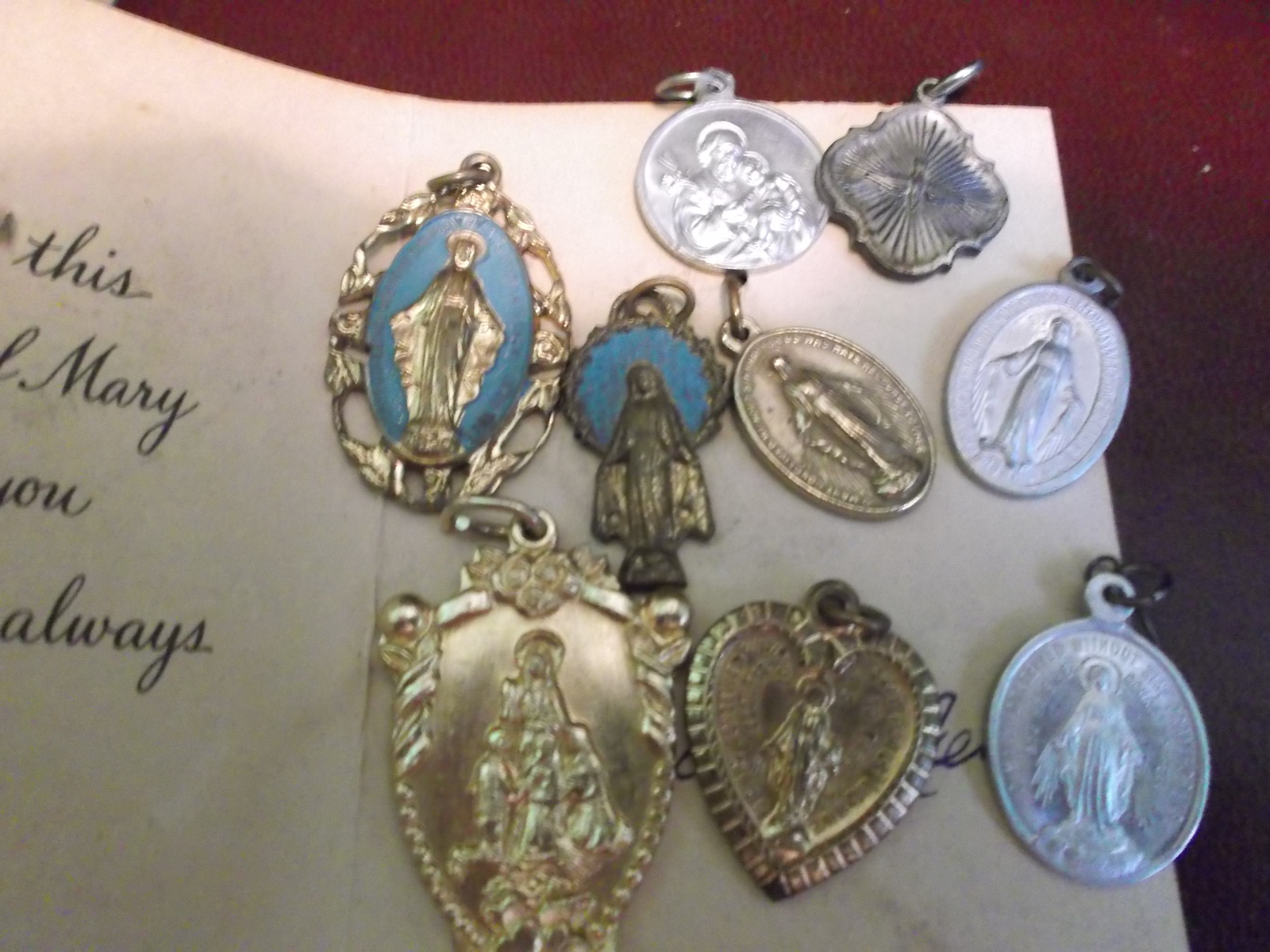 Religious Medals Lot of 9 Medals