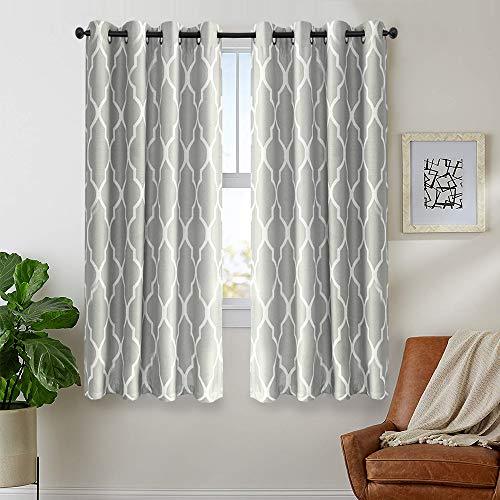 Grey Curtains 54 inch 2 Panel for Bedroom Grommet Home Kitchen Linen ...