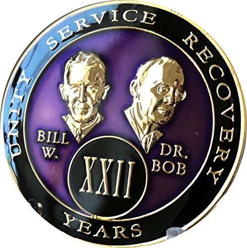 22 year AA Medallion Purple Tri-Plate Founders Bill & Bob Chip XXII