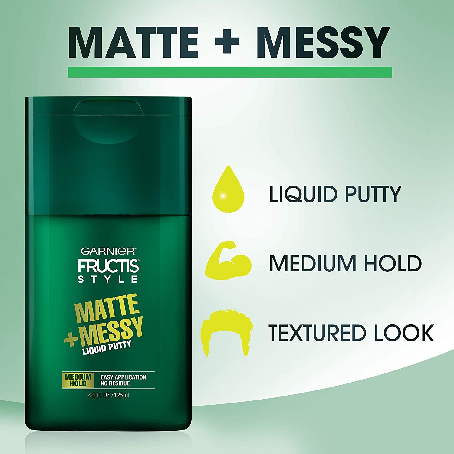 New Garnier Fructis Style Matte & Messy Liquid Hair Putty for Men, 4.2
