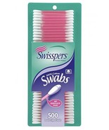Swisspers Hot Color Plastic Stick Cotton Swabs, Pink, Pack of 500 Swabs - $6.59