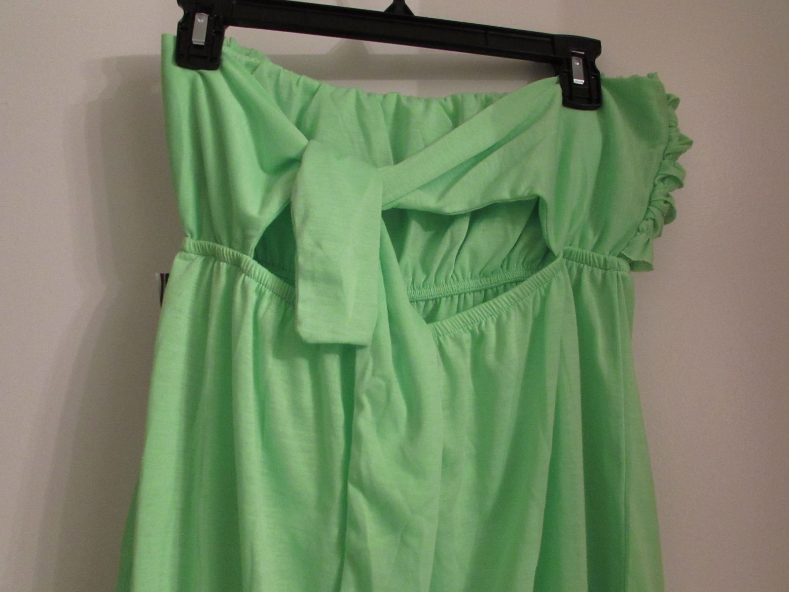 InGear Short Ruffle Bandeau/Sundress-Beach Cover-up/Solid Lime Green ...