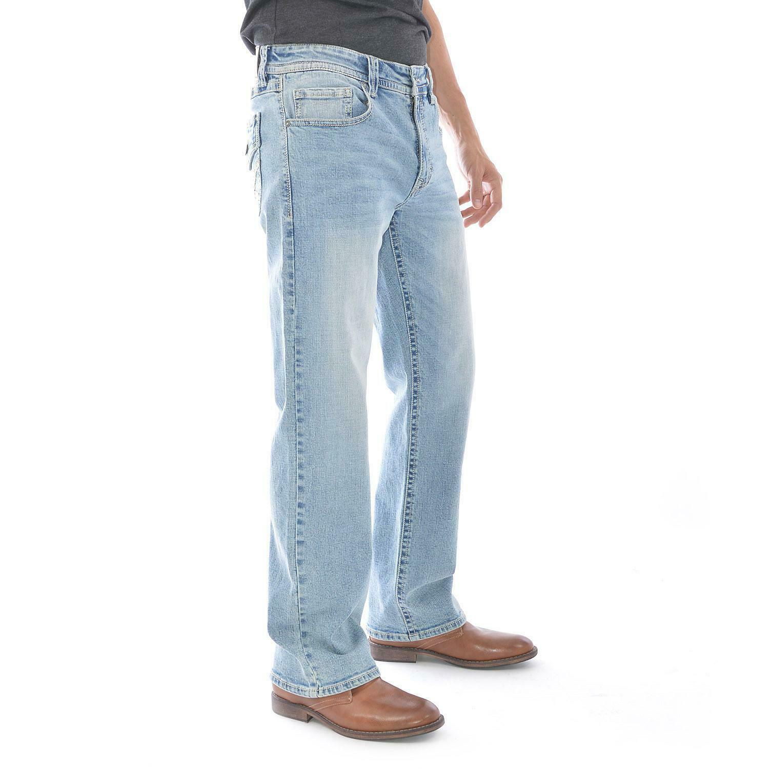 T.K. Axel Brand Mens Size 34 x 30 Stretch Slim Boot Denim Blue Jeans Jeans