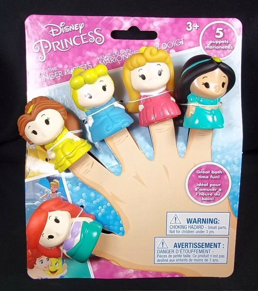 Disney Princess vinyl finger Puppets Ariel Belle Jasmine Cinderella