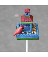 1 Set Miniature Garden Fairy Birdhouse Feeder Cardinal Birdseed - DL - $30.00