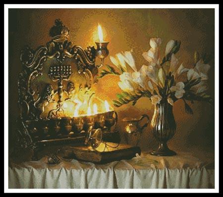 Primary image for Hannukah With Flowers holiday cross stitch chart Artecy Cross Stitch Chart