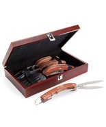 Plow &amp; Hearth BBQ grill accessories stainless steel 3-piece set with woo... - $28.88