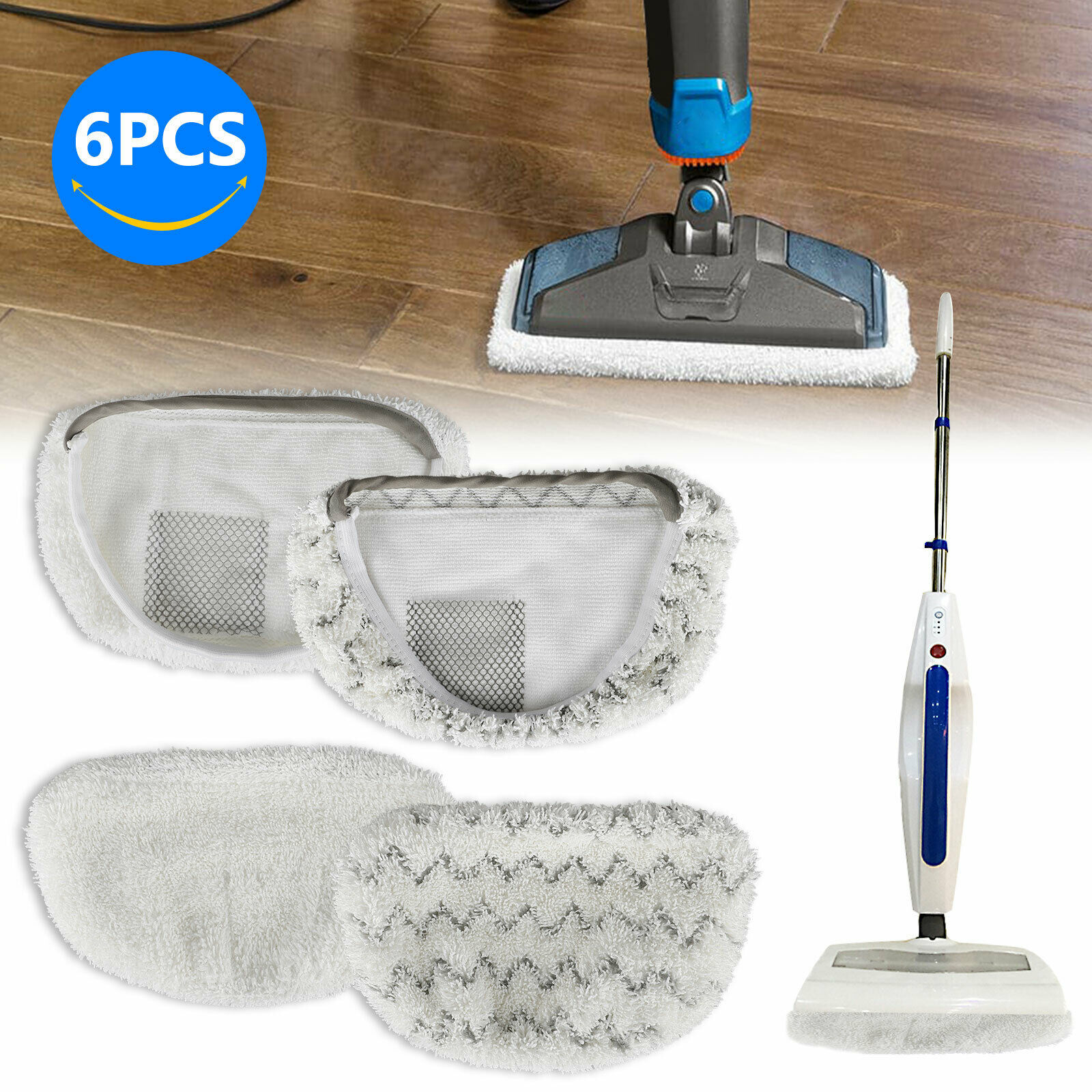 6Pcs Microfiber Steam Mop Pads For Bissell Symphony 1252 1606670 1543