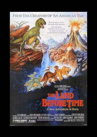 The Land Before Time Movie Poster 1988 - Framed - 1980-89