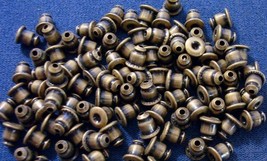100 earring backs bullet clutches strong no tip antique bronze plated fp... - $2.92