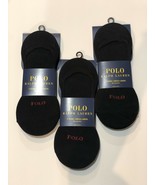 POLO Ralph Lauren Dress Liner Socks Non Slip Black lot of 9 pairs New - $62.32