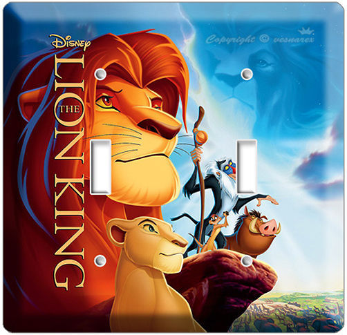 LION KING SIMBA NALA MUFASA DISNEY 3D MOVIE DOUBLE LIGHT SWITCH WALL PLATE COVER