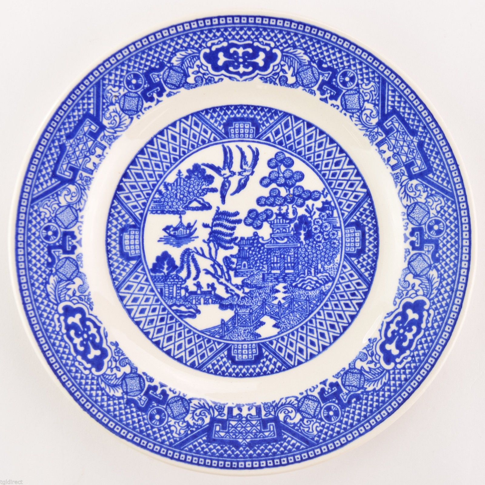 Royal USA China Willow Ware Blue Bread Plate Tableware ...