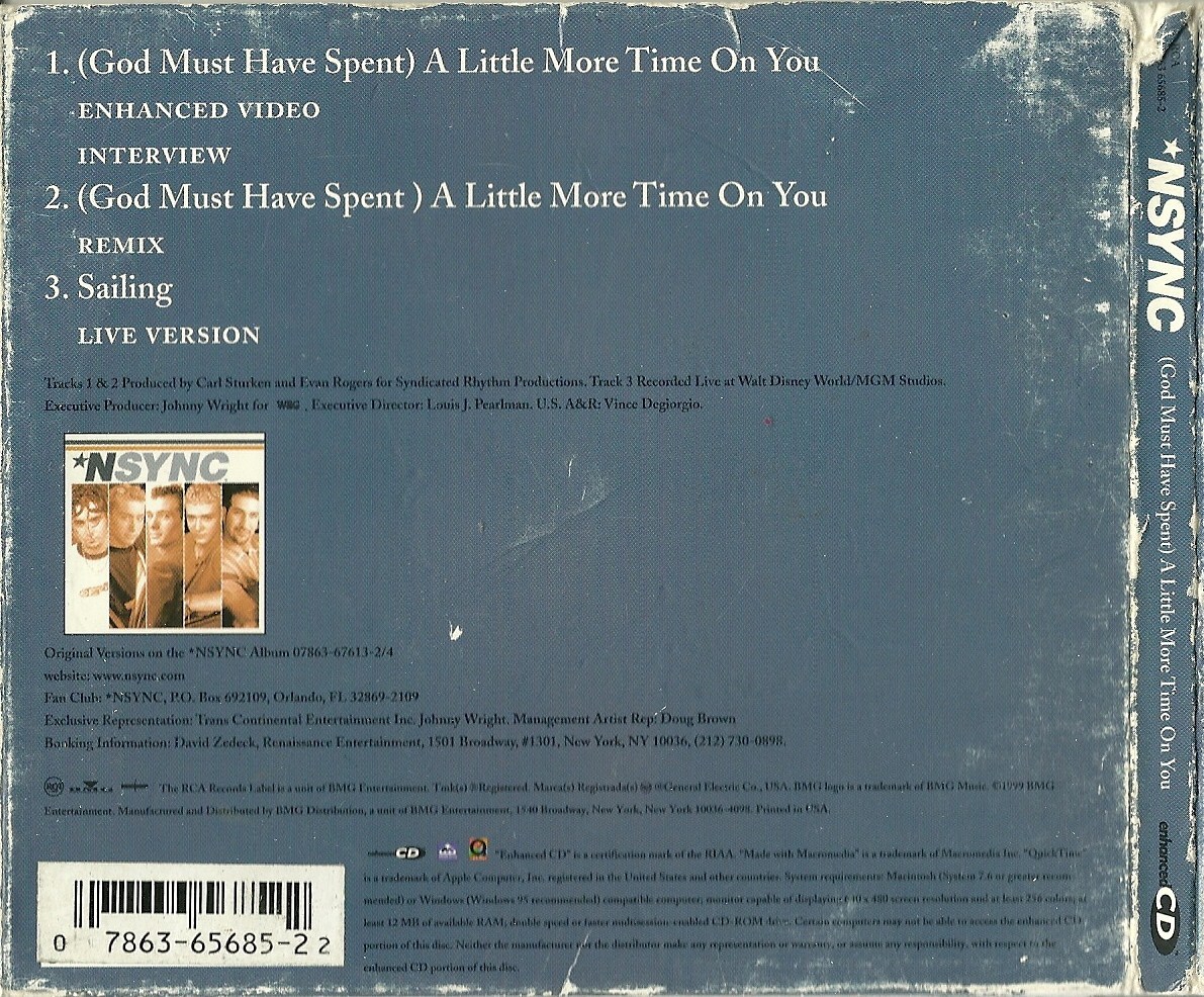 Nsync cd god must have spent a little more time on you 3 track single cds