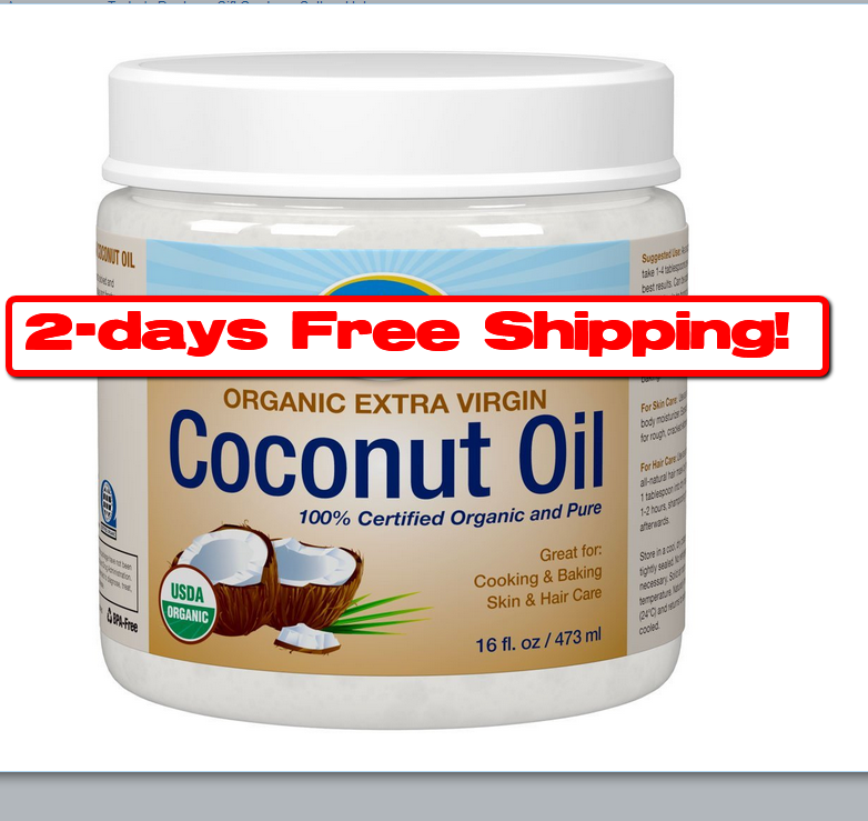 Organic Extra Virgin Coconut Oil ,Cold Pressed and kosher certified,16