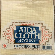 Aida Counted Cross Stitch14 Count Cotton Ivory Super Value Brand New 12 ... - $9.95