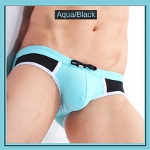 Men's Six Bi-Color Bikini Fashion Swimming Briefs w/ Drawstring Manview Brand image 5
