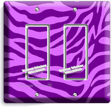 Purple Zebra Animal Print Stripes Light 2 Gang Gfci Switch Wall Plate Room Decor - $12.99