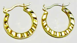 10K YELLOW GOLD TEXTURED HOOP EARRINGS WITH SNAP CLOSURE, 5/8&quot; DIAMETER,... - $99.99