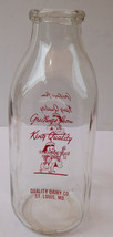 Vintage milk bottle KING QUALITY DAIRY Saint Louis glass - £15.62 GBP