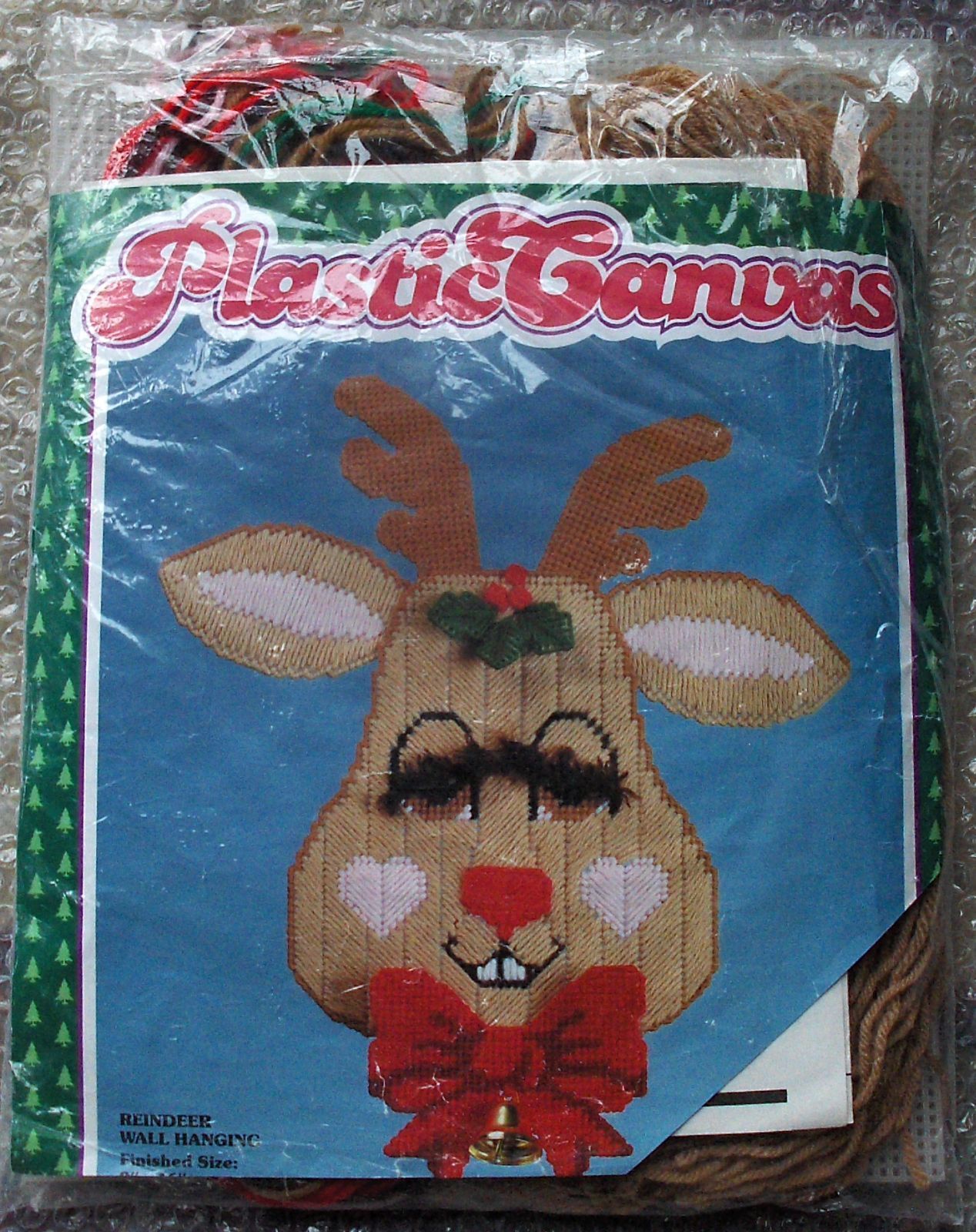 Plastic Canvas Distlefink Christmas Reindeer Wall Hanging Kit 9" x 16